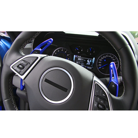 Blue Alloy Steering Wheel Extension Paddle Shifter For Chevrolet Corvette Camaro