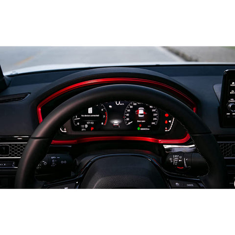Red ABS Sporty Style Interior Dashboard Cover Trim For Honda Civic 11th Gen 2022+