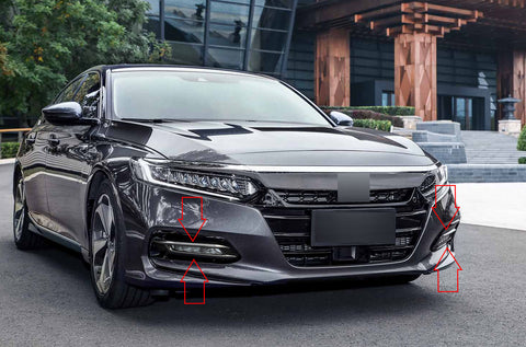 Carbon Fiber Pattern Front Fog Light Lamp Cover Molding Trim fit for compatible with Honda Accord 2018 2019 2020, 2PCS