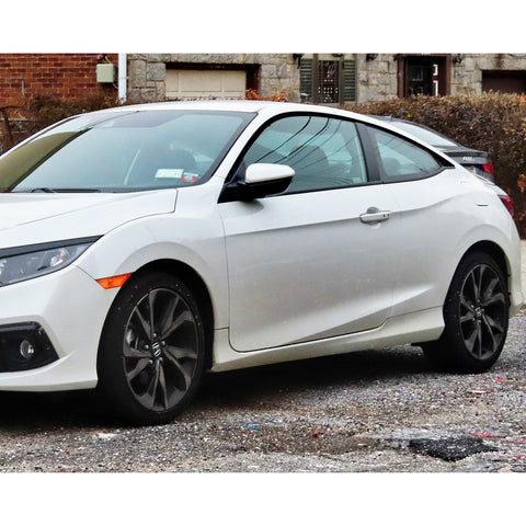 Matte Black KK Vinyl Side Door Window Stickers For Honda Civic Coupe 2016-2021