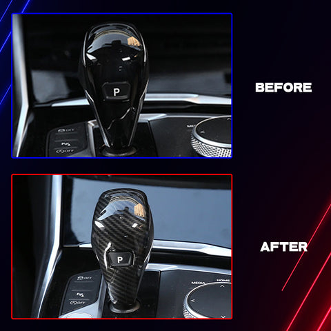 Carbon Fiber Pattern Gear Shift Knob Cover Trim For BMW 3 Series G20 2019-2024