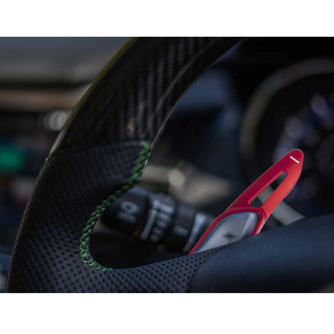 2x Aluminum Red Steering Wheel Paddle Shifter Extensions For Hyundai Genesis G70