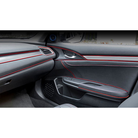 16ft Red Car Interior Door Gap Edge Line Insert Molding Trim Strip Accessories