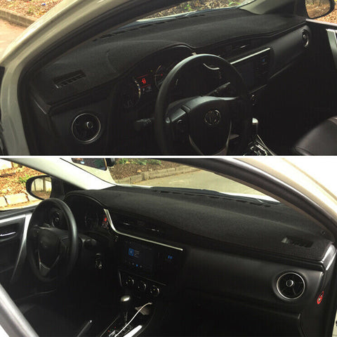 Center Console Dashboard Mat Pre-cut Non-Slip Sunshield Sun Glare Protector Dash Carpet Pad Black Cover Compatible with Toyota Corolla 2014-2018