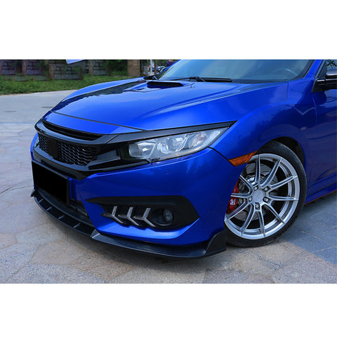 Front Bumper Lip Chin Spoiler Diffuser Splitter Guard Body Kit, Matte Black, Compatible with Honda Civic Sedan 2019-2021
