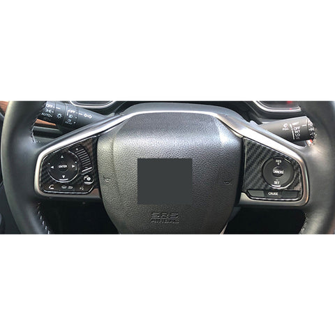 For Honda Civic 2016-2021 Carbon Fiber Texture Steering Wheel Button Cover Trim