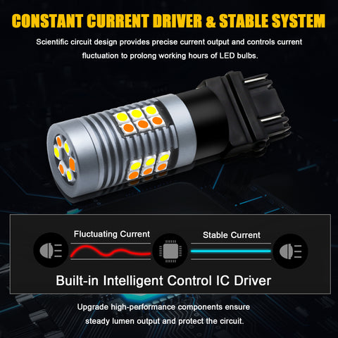 3030 SMD LED Turn Signal Lights Bulbs White Amber Switchback 3157 3057 4057 4157