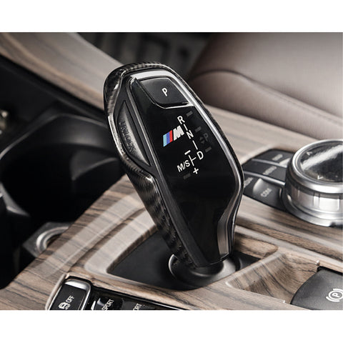 For BMW 3 4 5 7 Series X3 Carbon Fiber Black Gear Shift Knob Shell Cover Trim