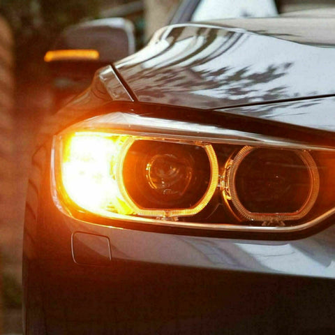 LED 1157 7528 Turn Signal Marker Parking Light Bulb Amber Yellow Blinker Lamp 2x