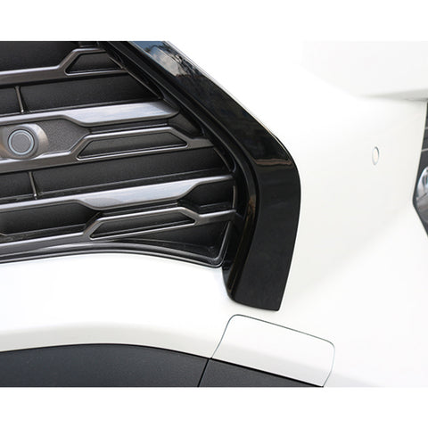 2pcs Auto Exterior Front Bumper Grille Frame Strip Cover Trim Compatible with Toyota RAV4 2019-2024, Glossy Black