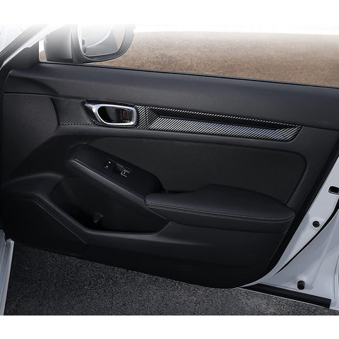 4x Carbon Fiber Pattern Side Door Strip Cover Trim For Honda Civic 11th Gen 2022