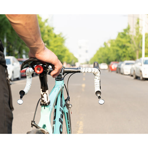 2PCS Black Road Bike Handlebar Adjustable Bicycle Bar End Rearview Mirror kit