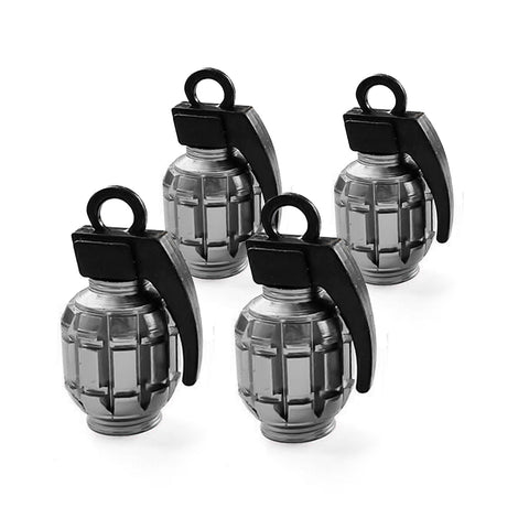 Tire Wheel Valve Stem Caps Set Air Dust Cover Caps Grenade Shape/Skull Shape