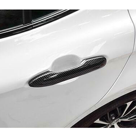 4PCS Exterior Door Handle Cover Trim For Toyota Highlander 2020-up, Carbon Fiber Pattern