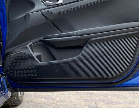 Carbon Fiber Texture Side Door Anti Kick Pad Threshold Guard Stickers Protector Film Trim Decals 4pcs for Honda Accord 10th Gen 2018 2019 2020