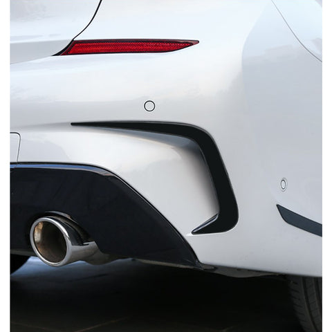 2pcs Exterior Rear Bumper Spoiler Lower Side Air Vent Frame Cover Trim For BMW 3 series G20 2019-2021, Style A-Glossy Black