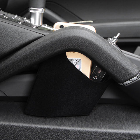 Gear Shift Middle Armrest Black Velvet Storage Box Phone Coin Holder For Porsche Cayenne 2011-2018