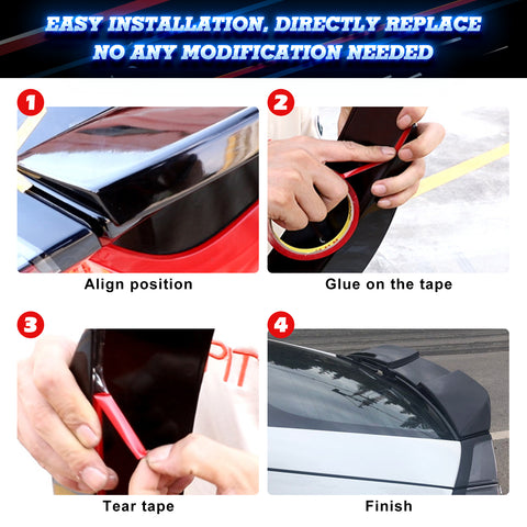 For 2017-2021 Honda Civiv Hatchback Glossy Black V-Style Duckbill Trunk Spoiler