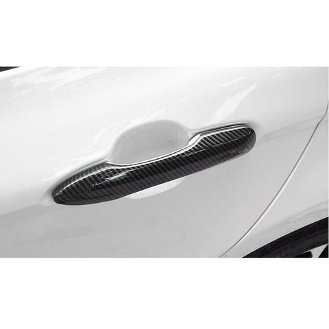 4PCS Exterior Door Handle Cover Trim For Toyota Highlander 2020-up, Carbon Fiber Pattern