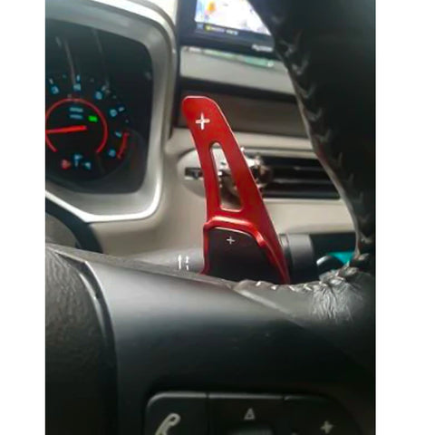 Red Aluminum Steering Wheel Paddle Shifter Extension For Chevy Camaro 2012-2015
