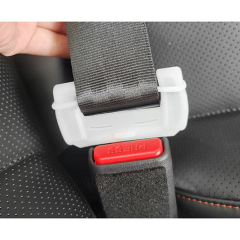 4pcs White Silicone Luminous Night Safety Car Seat Belt Buckle Clip Cover Trims
