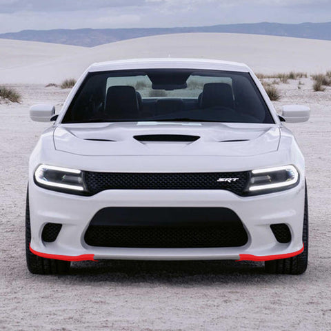2PCS Exterior Front Bumper Lip Splitter Spoilers Protector Bumper Corner Edge Guard Cover Trim Accessories Compatible With Dodge Charger SRT Hellcat/SRT 392/Scat Pack/RT Scat Pack 2015-2021, Red