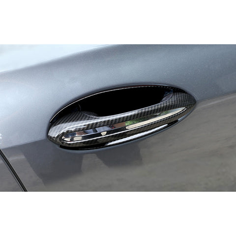 4X Carbon Fiber Style Door Handle Bezel Cover DecorFor BMW 5 Series G30 2018-up