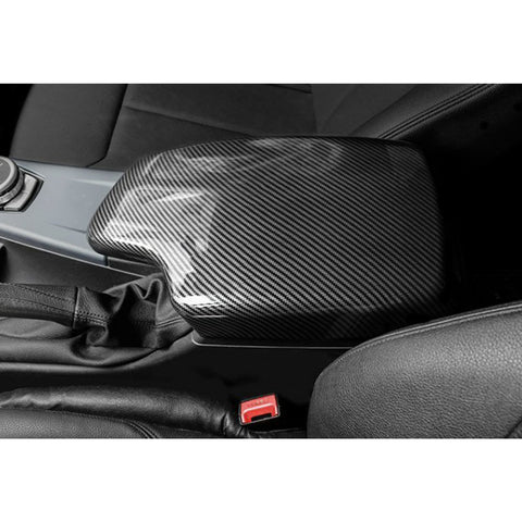 Carbon Fiber Pattern Interior Central Armrest Storage Box Cover Trim For BMW 3 Series F30 F31 2013-2018
