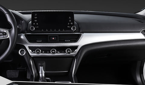 Silver Interior Front Central Console Dashboard Panel Strip Cover Decor Trim For Honda Accord 10th Gen 2018 2019 2020