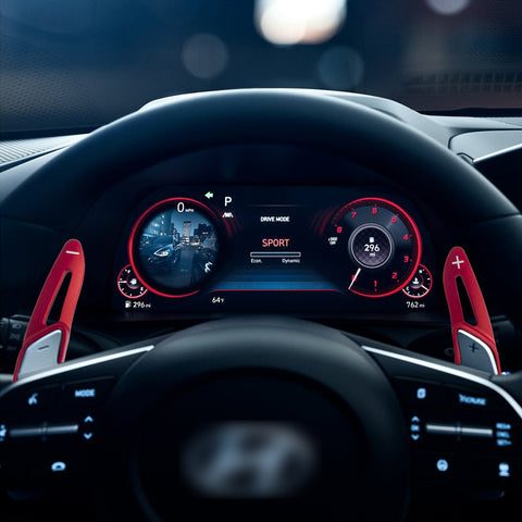 2x Aluminum Red Steering Wheel Paddle Shifter Extensions For Hyundai Genesis G70