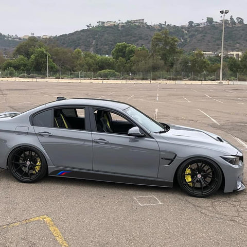 2x Carbon Fiber Pattern Side Skirt Stripe Sticker For BMW 3 4 5 Series 320i 420i