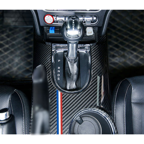 Genuine Carbon Fiber Interior Gear Shift Box Frame Cover For Ford Mustang 2015 2016 2017 2018 2019 2020 2021