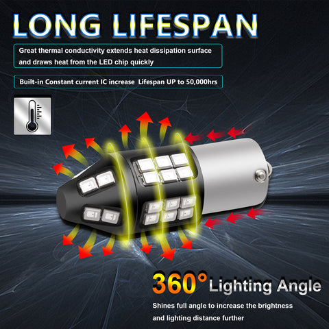 7506 1156 LED Flash Strobe Brake Stop Light Bulbs for Audi BMW VW Mercedes RED