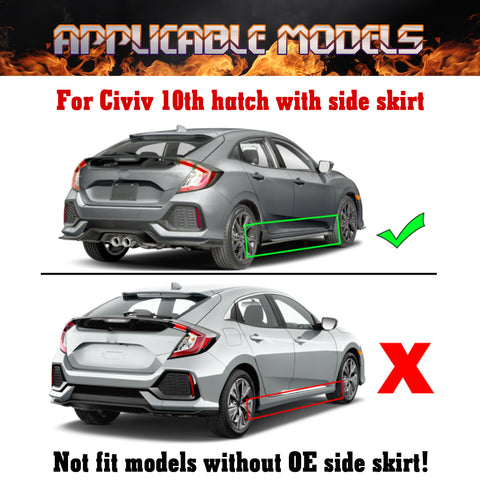 For Honda Civic Hatchback Hatch 2017-2021 Mud Flaps Splash Guards Mudguards Set