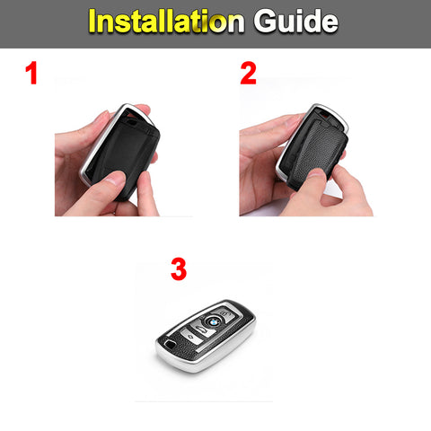 Green Leather TPU Key Fob Case Cover Shell Holder For BMW F12 F20 F21 F30 F31