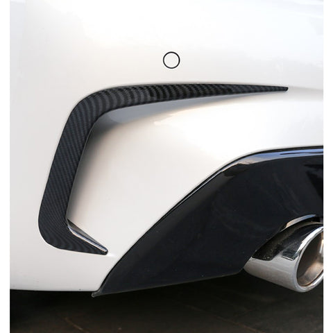 2pcs Exterior Rear Bumper Spoiler Lower Side Air Vent Frame Cover Trim For BMW 3 series G20 2019-2021, Style A-Carbon Fiber Black