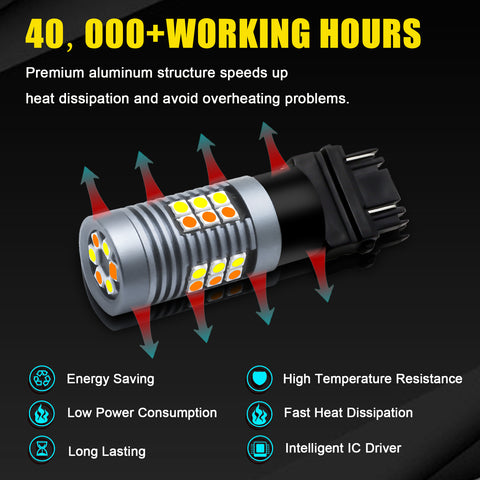 3030 SMD LED Turn Signal Lights Bulbs White Amber Switchback 3157 3057 4057 4157