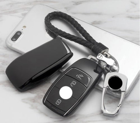 Blue \ Black \ Gold \ Red \ Silver \ Rose Gold Chrome Finish TPU Key Fob Protective Cover Case For Mercedes-Benz 2017 2018 E-Class Sedan E300 E400 E43 AMG etc