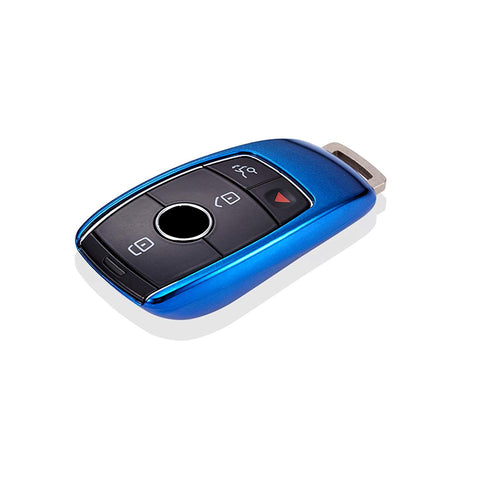 Blue \ Black \ Gold \ Red \ Silver \ Rose Gold Chrome Finish TPU Key Fob Protective Cover Case For Mercedes-Benz 2017 2018 E-Class Sedan E300 E400 E43 AMG etc