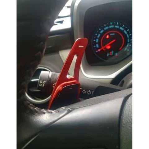 Red Aluminum Steering Wheel Paddle Shifter Extension For Chevy Camaro 2012-2015