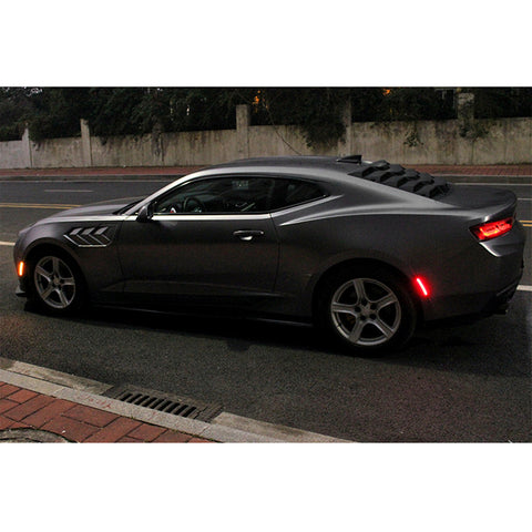 4PCS ABS Smoked Lens Front Rear LED Side Marker Light For Chevrolet Camaro 2016-2021