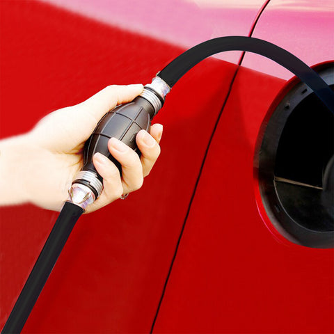 3/8" Black Rubber Fuel Hose Line Assembly w/6FT Primer Pump Bulb Steel Hose Clamps Universal For Marine Outboard Boats RVs Tractors Caravan