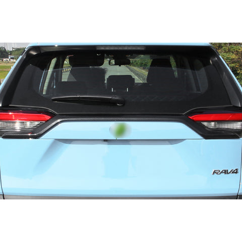 Exterior Rear Trunk Lid Tailgate Upper Lip Strip Protector Cover For Toyota RAV4 19-21, Carbon Fiber Texture