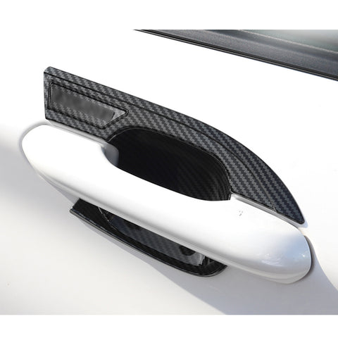 Carbon Fiber ABS Exterior Door Handle Bowl Cover Trim For Ford Explorer 2020-23