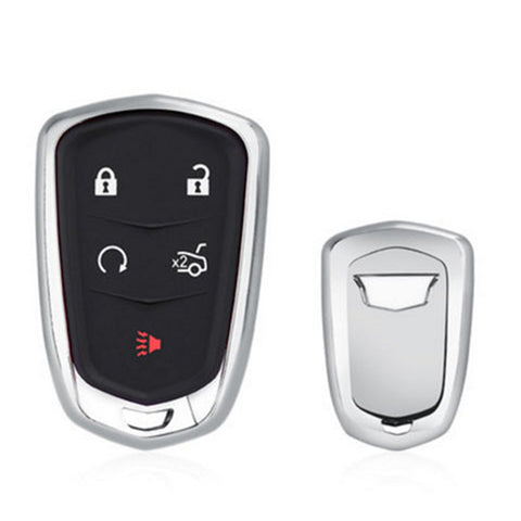 Sliver Soft TPU Remote Control Key Fob Cover For Cadillac ATS CT6 XT5 Escalade