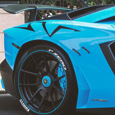 2pcs 45mm Car Adjustable Front Rear Bumper Lip Splitter Trunk Corner Edge Fender Hatch Lid Body Panel Fixed Lock Bar Support Strut Tie Rod Fastener Lever Universal Kit, Carbon Fiber Blue