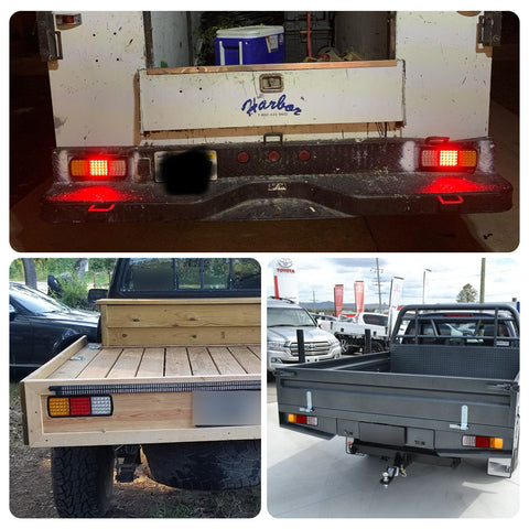 2Pcs 12V Rectangular Rear Tail Light Bar Waterproof Turn Signal Indicatior Stop Brake Reverse Running Taillight Universal For Vehicle Truck Trailer Boat Van RV (75LED, Red/White/Amber )