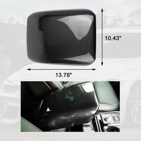 Carbon Fiber Texture Central Armrest Box Molding Cover For Ford Explorer 2020-23