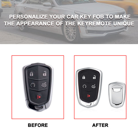 Sliver Soft TPU Remote Control Key Fob Cover For Cadillac ATS CT6 XT5 Escalade
