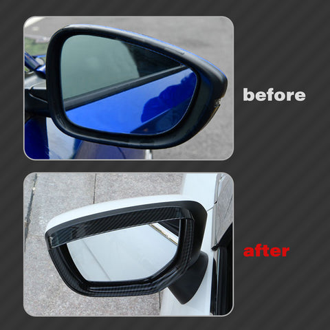 Carbon Fiber Look Side Mirror Eyebrow Cover Trim For Honda Accord 10th 2018-2020